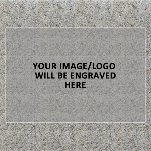 12″ x 12″ Brick with text above, image placeholder and text below