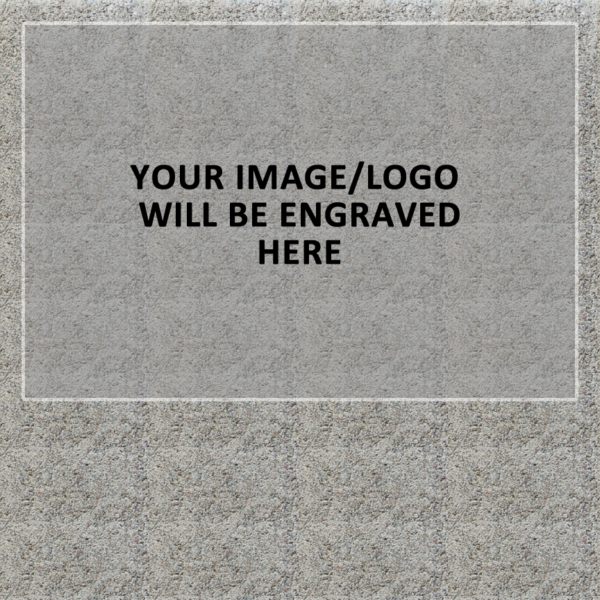 12″ x 12″ Brick with image placeholder and 2 lines of text below